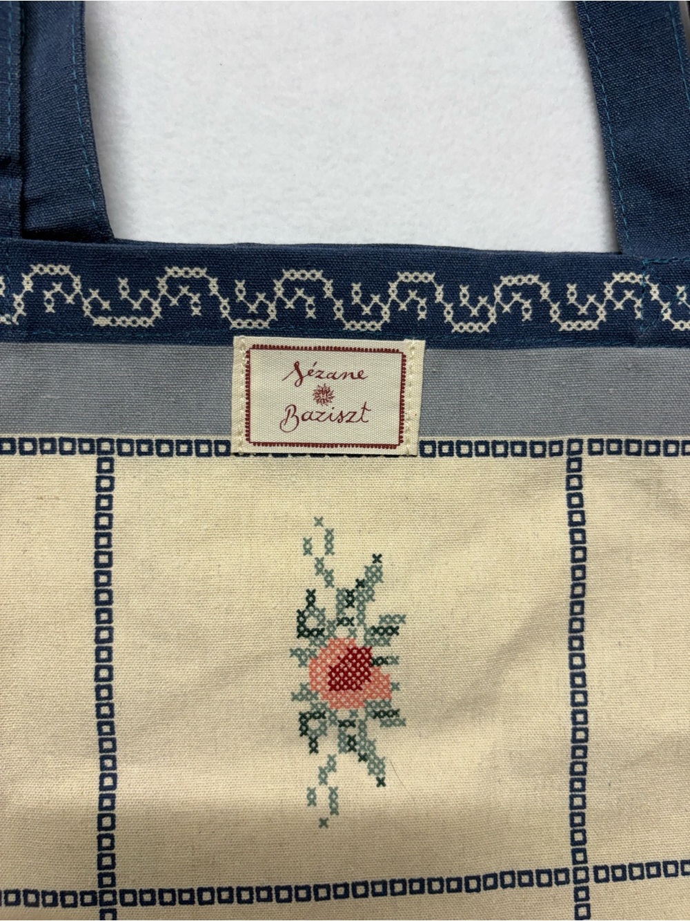 SEZANE x BAZISZT Blue
Cream & Pink Classic Floral Printed Large Canvas Tote Bag - Picture 8 of 8